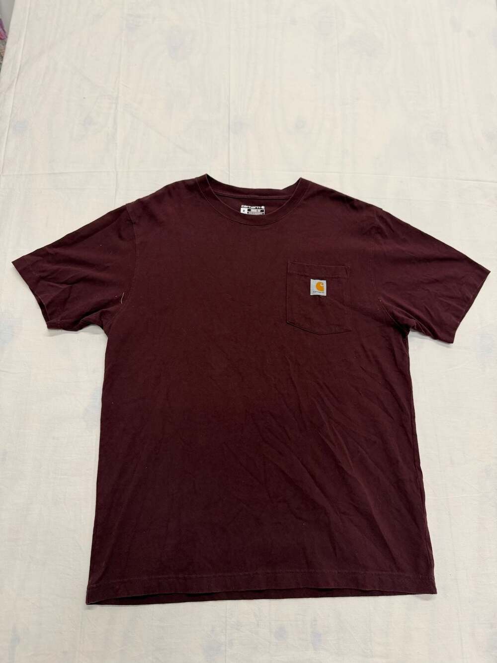 Carhartt K87 Loose Fit Heavyweight Pocket T-Shirt in Port
